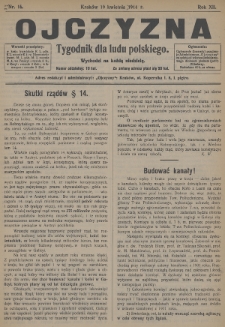 Ojczyzna : tygodnik dla ludu polskiego. 1914, nr 16
