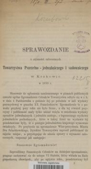 Sprawozdanie z czynności całorocznych Towarzystwa Pszczelno-jedwabniczego i sadowniczego w Krakowie w 1870 r.