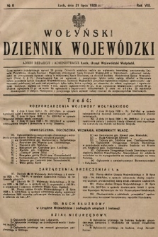 Wołyński Dziennik Wojewódzki. 1928, nr 8