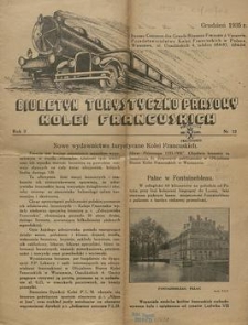 Biuletyn Turystyczno Prasowy Kolei Francuskich. 1935, nr 12