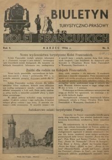 Biuletyn Turystyczno-Prasowy Kolei Francuskich. 1936, nr 3