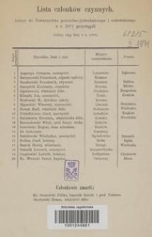 Lista członków czynnych, którzy do Towarzystwa pszczelno-jedwabniczego i sadowniczego w r. 1871 przystąpili (dalszy ciąg listy z roku 1868)