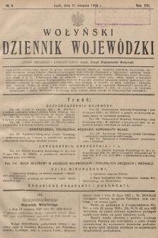 Wołyński Dziennik Wojewódzki. 1928, nr 9