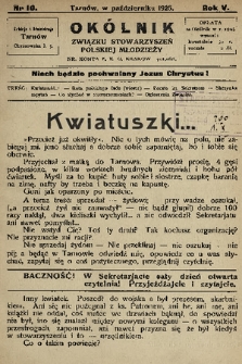 Okólnik Związku Stowarzyszeń Polskiej Młodzieży dla Patronatów. R.5, 1925, nr 10