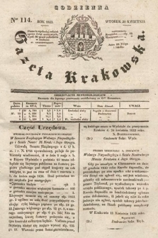 Codzienna Gazeta Krakowska. 1833, nr 114
