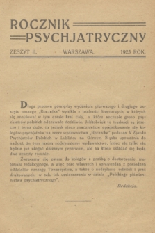 Rocznik Psychjatryczny. 1925, z. 2