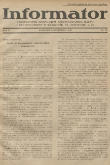 Informator Absolwentek Seminarjum Gospodarczego, Haftu i Krawiecczyzny w Krakowie. R. 5, 1934, nr 28