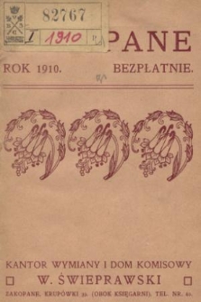 Zakopane. R. 4, 1910