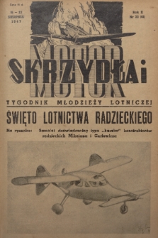 Skrzydła i Motor : tygodnik młodzieży lotniczej. R. 2, 1947, nr 33