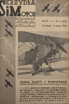 Skrzydła i Motor : tygodnik młodzieży lotniczej. R. 3, 1948, nr 9