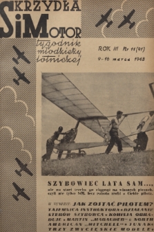 Skrzydła i Motor : tygodnik młodzieży lotniczej. R. 3, 1948, nr 11