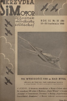 Skrzydła i Motor : tygodnik młodzieży lotniczej. R. 3, 1948, nr 16