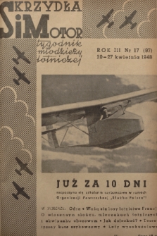 Skrzydła i Motor : tygodnik młodzieży lotniczej. R. 3, 1948, nr 17