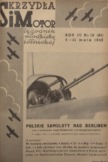 Skrzydła i Motor : tygodnik młodzieży lotniczej. R. 3, 1948, nr 19