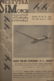 Skrzydła i Motor : tygodnik młodzieży lotniczej. R. 3, 1948, nr 21