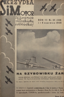 Skrzydła i Motor : tygodnik młodzieży lotniczej. R. 3, 1948, nr 23