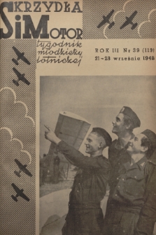 Skrzydła i Motor : tygodnik młodzieży lotniczej. R. 3, 1948, nr 39