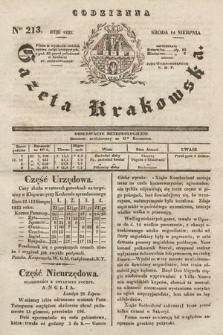 Codzienna Gazeta Krakowska. 1833, nr 213