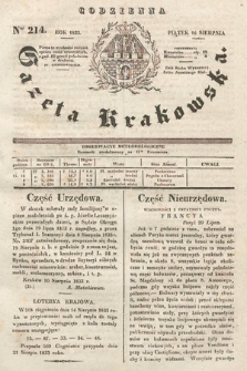 Codzienna Gazeta Krakowska. 1833, nr 214