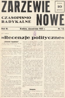 Zarzewie Nowe : czasopismo radykalne. R. 3, 1935, nr 1-2