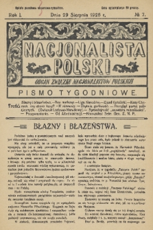 Nacjonalista Polski : pismo tygodniowe : organ Związku Nacjonalistów Polskich. R. 1, 1926, nr 7