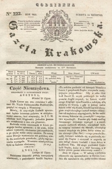 Codzienna Gazeta Krakowska. 1833, nr 222