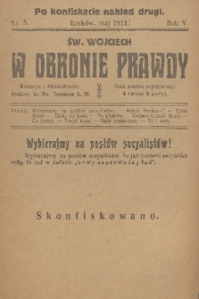 W Obronie Prawdy. R. 5, 1911, nr 5