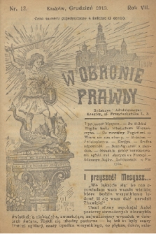 W Obronie Prawdy. R. 7, 1913, nr 12