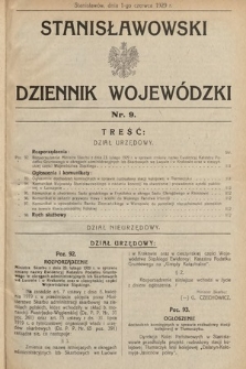 Stanisławowski Dziennik Wojewódzki. 1929, nr 9