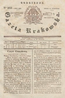 Codzienna Gazeta Krakowska. 1833, nr 252