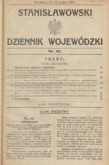 Stanisławowski Dziennik Wojewódzki. 1929, nr 20