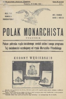 Polak Monarchista : tygodnik. R. 1, 1926, nr 6