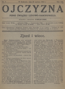 Ojczyzna : pismo Związku Ludowo-Narodowego. 1919, nr 5
