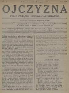 Ojczyzna : pismo Związku Ludowo-Narodowego. 1919, nr 12