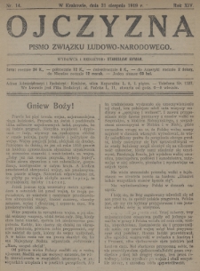 Ojczyzna : pismo Związku Ludowo-Narodowego. 1919, nr 14