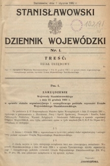 Stanisławowski Dziennik Wojewódzki. 1932, nr 1