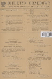 Biuletyn Urzędowy Głównego Komitetu Kultury Fizycznej. 1957, nr 1