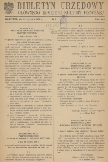 Biuletyn Urzędowy Głównego Komitetu Kultury Fizycznej. 1959, nr 1