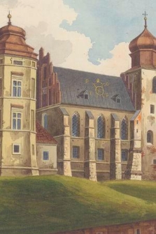 [Widok kościoła katedralnego na Wawelu od północy (stan z roku 1809)]