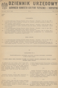 Dziennik Urzędowy Głównego Komitetu Kultury Fizycznej i Turystyki. 1972, nr 6