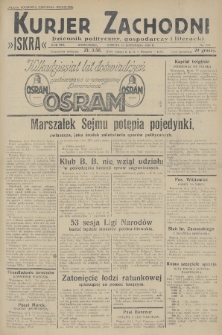 Kurjer Zachodni Iskra : dziennik polityczny, gospodarczy i literacki. R.19, 1928, nr 317