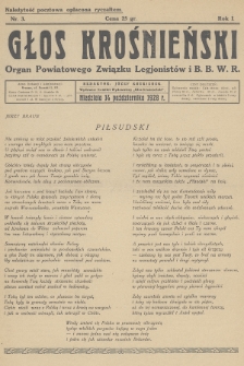 Głos Krośnieński : organ Powiatowego Związku Legjonistów i B. B. W. R. 1928, nr 3