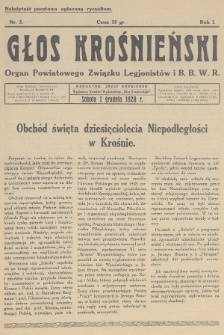 Głos Krośnieński : organ Powiatowego Związku Legjonistów i B. B. W. R. 1928, nr 5