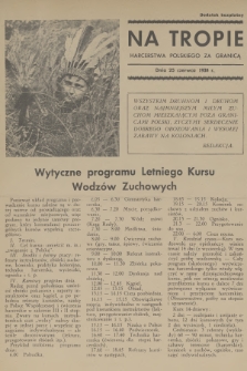 Na Tropie Harcerstwa Polskiego za Granicą : dodatek bezpłatny. 1938 (25 czerwca)