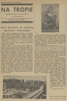 Na Tropie Harcerstwa Polskiego za Granicą : dodatek bezpłatny „Na Tropie”. 1938 (25 września)