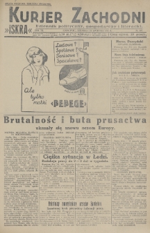 Kurjer Zachodni Iskra : dziennik polityczny, gospodarczy i literacki. R.20, 1929, nr 107