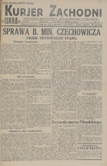 Kurjer Zachodni Iskra : dziennik polityczny, gospodarczy i literacki. R.20, 1929, nr 173