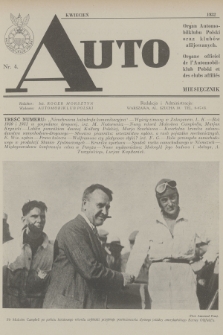 Auto : organ Automobilklubu Polski oraz klubów afiljowanych = organe officiel de l'Automobilklub Polski et des clubs affiliés. [R.11], 1932, nr 4
