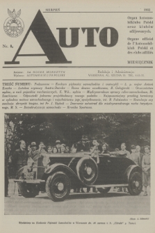 Auto : organ Automobilklubu Polski oraz klubów afiljowanych = organe officiel de l'Automobilklub Polski et des clubs affiliés. [R.11], 1932, nr 8