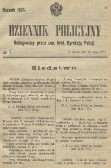 Dziennik Policyjny. 1874, № 7